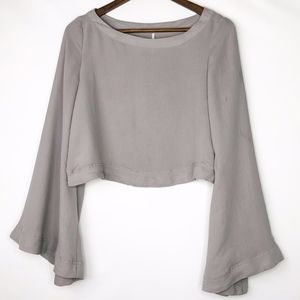 FREE PEOPLE Stars Aligned Blouse EUC Size XS- Gray